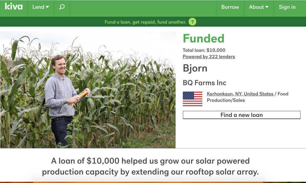 Kiva Loan for Solar Array