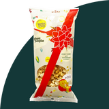 Bjorn Qorn Plant People Collaboration. Cozy corn on a green background. 3 oz popcorn. 