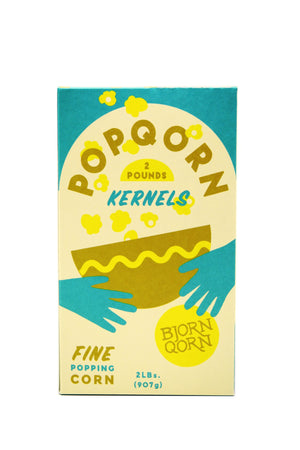 A box of fine popping kernels. 