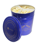 Open food52 tin displaying popcorn.